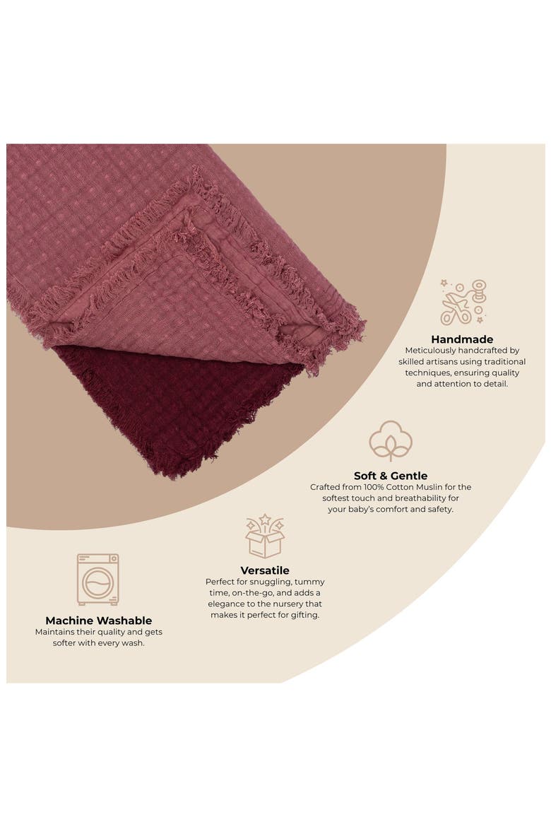 Ombré Cotton Muslin Blanket, Alternate, color, RED