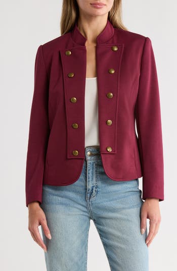Gemma + Jane Military Band Jacket In Red