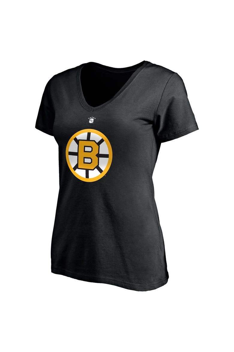 Women's Fanatics Branded Willie O'Ree Black Boston Bruins Authentic Stack Retired Player Name & Number V-Neck T-Shirt, Alternate, color, Black