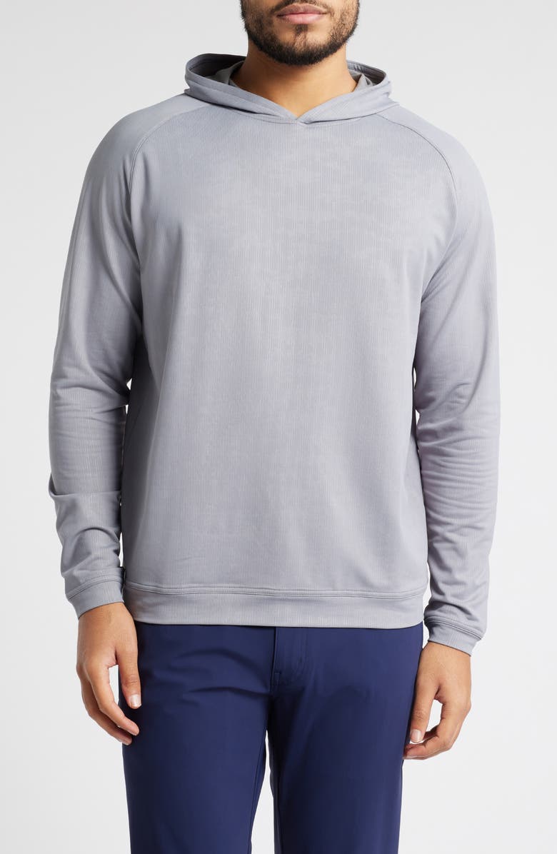Peter Millar Pine Camo Performance Hoodie, Main, color, Oslo Grey