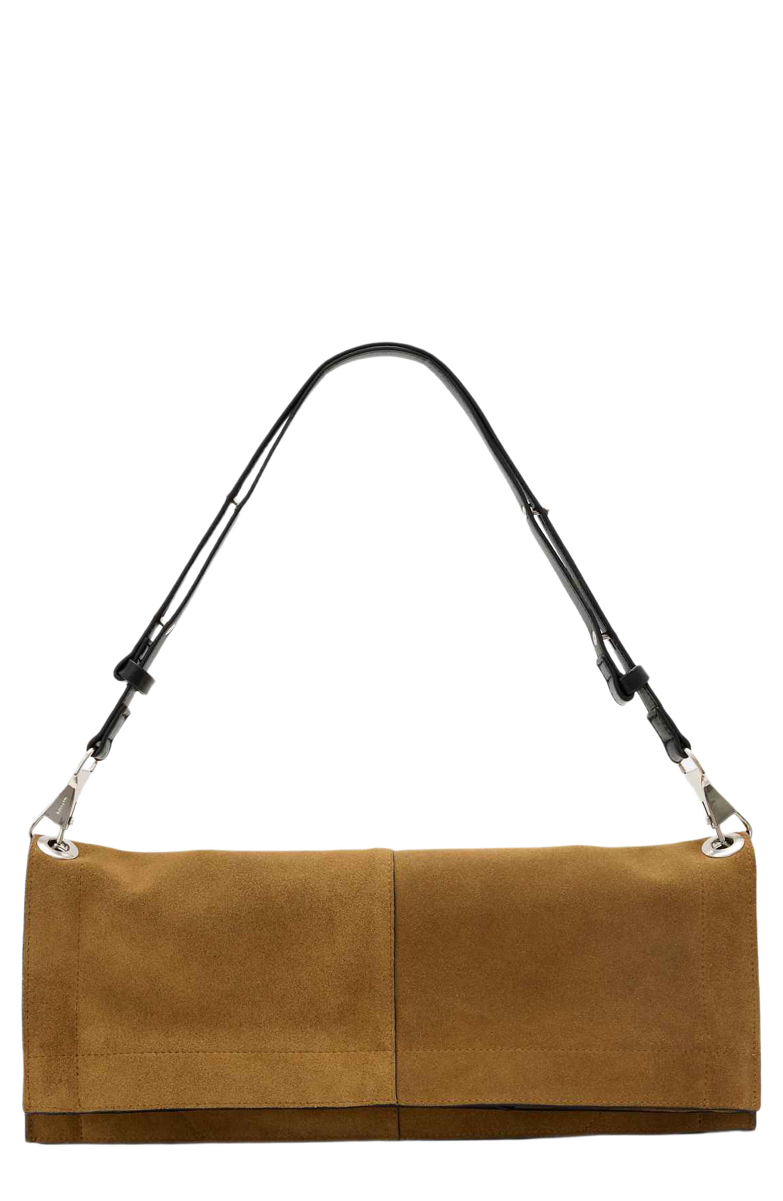Lutece Leather Shoulder Bag, Main, color, WARM OLIVE BROWN