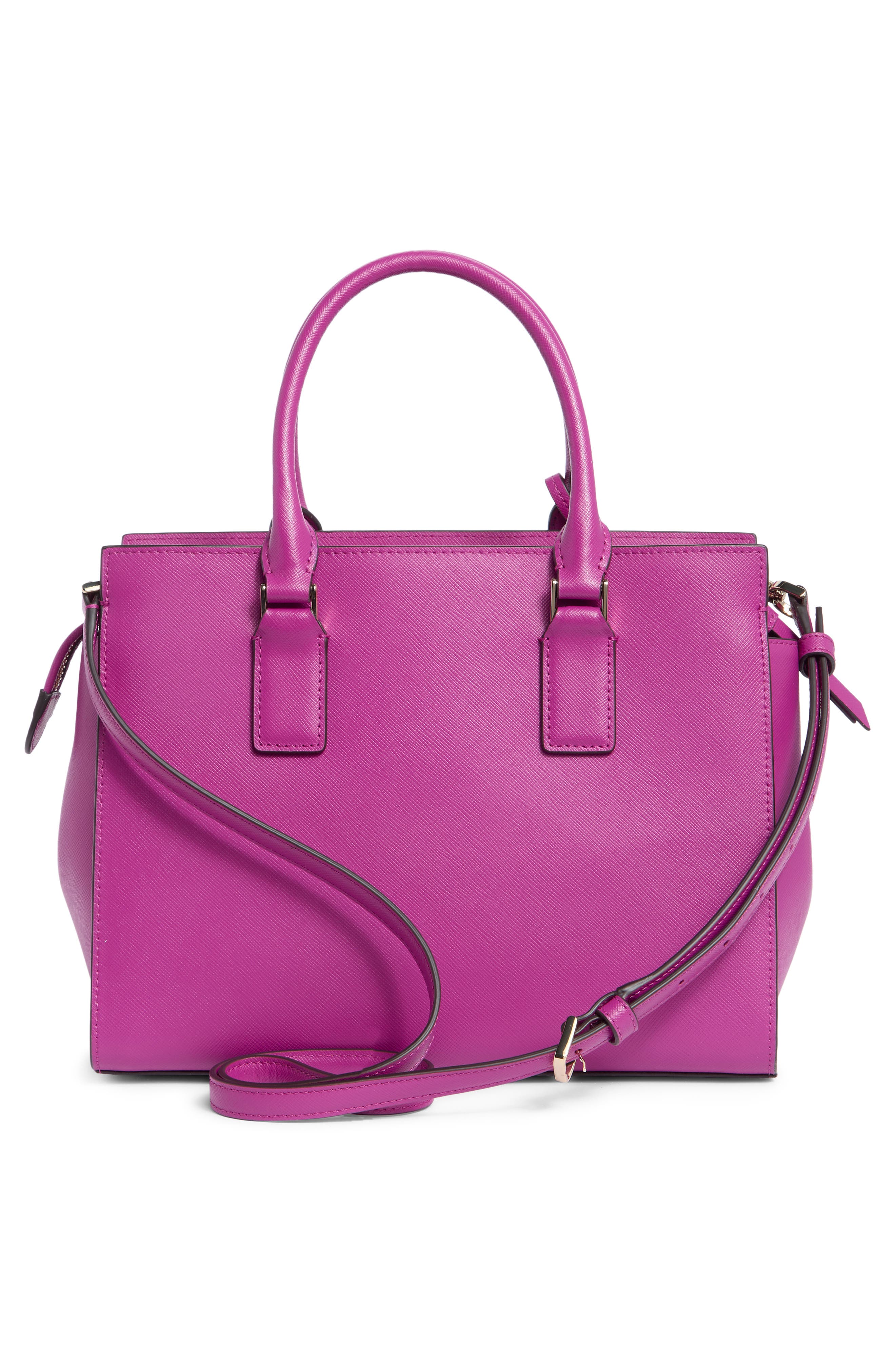 cameron medium leather satchel, Alternate, color, BAJA ROSE