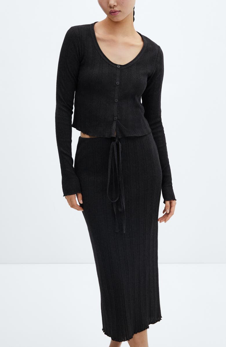 MANGO Rib Midi Sweater Skirt, Alternate, color,