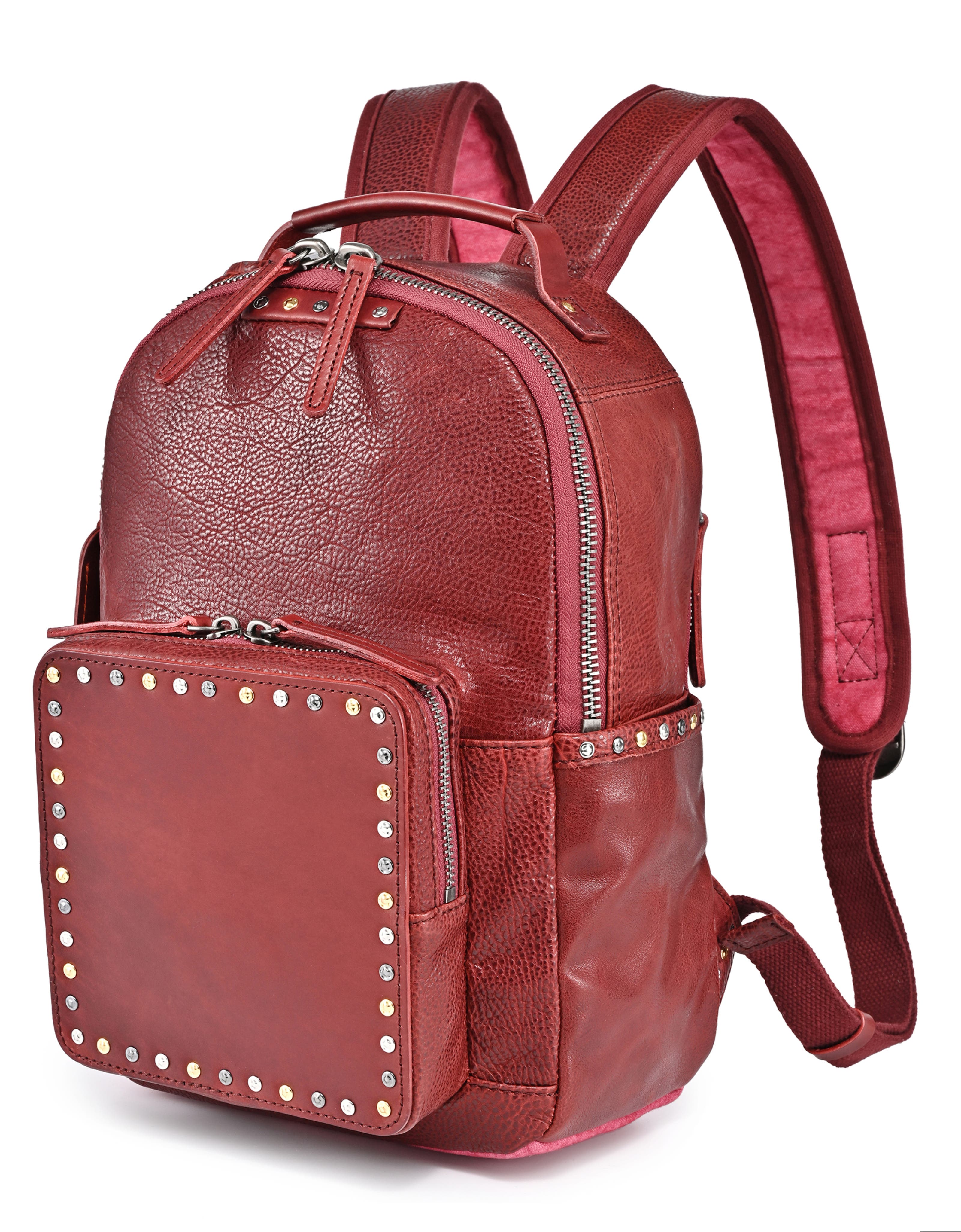 Westland Genuine Leather Compact Heritage Backpack, Alternate, color, Burgundy