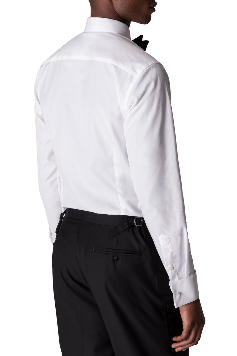 Slim Fit Piqué Tuxedo Shirt, Alternate, color, WHITE