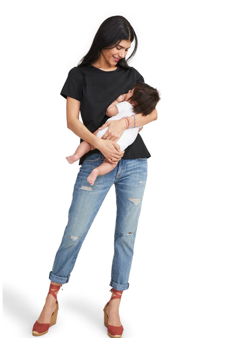 The Luxe Nursing Tee, Alternate, color, BLACK