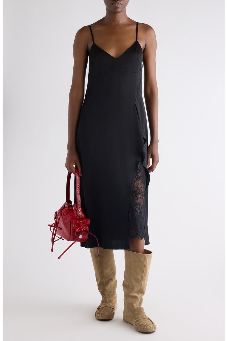 Satin Slipdress, Alternate, color, BLACK