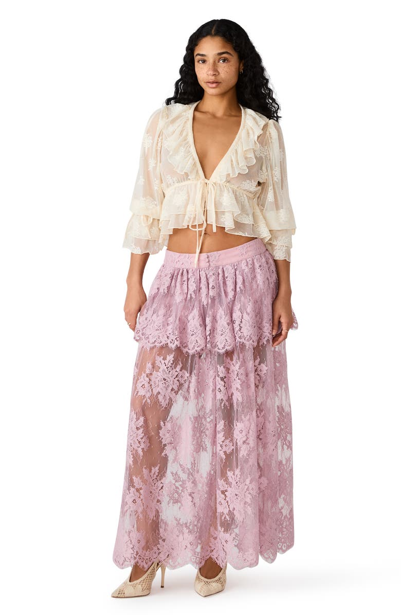 Steve Madden Arietty Lace Maxi Skirt, Alternate, color, Mauve Shadows