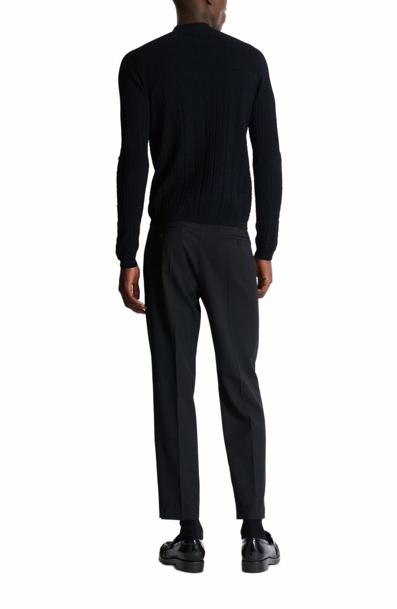 Balmain Silk And Cotton Knit Pb Jumper, Alternate, color, Black