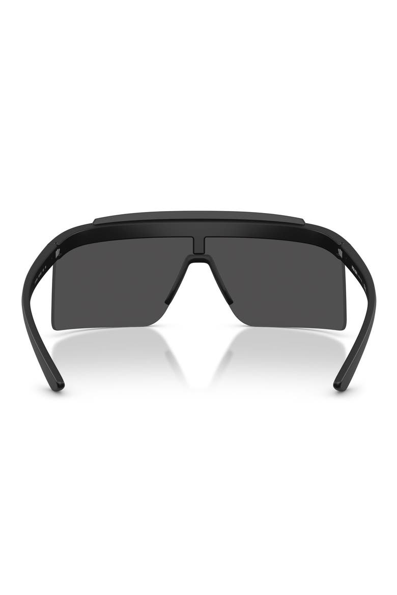 140mm Rectangular Shield Sunglasses, Alternate, color, MATTE BLACK / DARK GREY