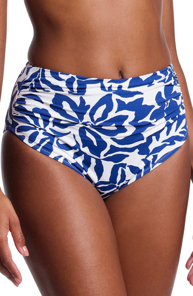 Hanky Panky Ruched High Waist Bikini Bottoms, Alternate, color, Poolside Print