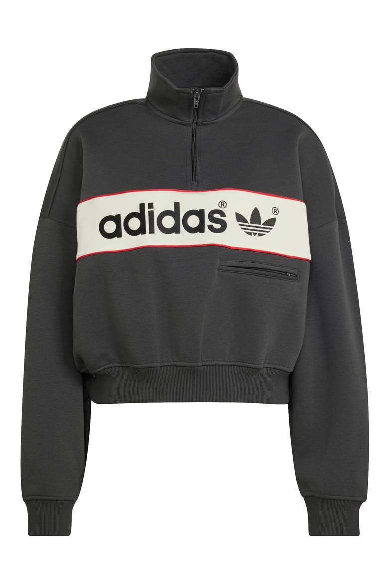 NY Blocked Quarter Zip Sweatshirt, Main, color, UTILITY BLACK