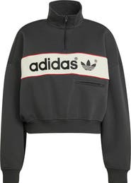 adidas Originals NY Blocked Quarter Zip Sweatshirt