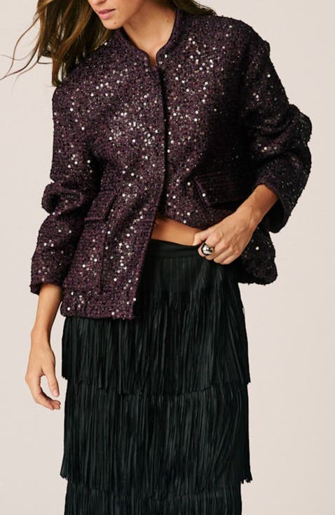Sequin Bomber Jacket