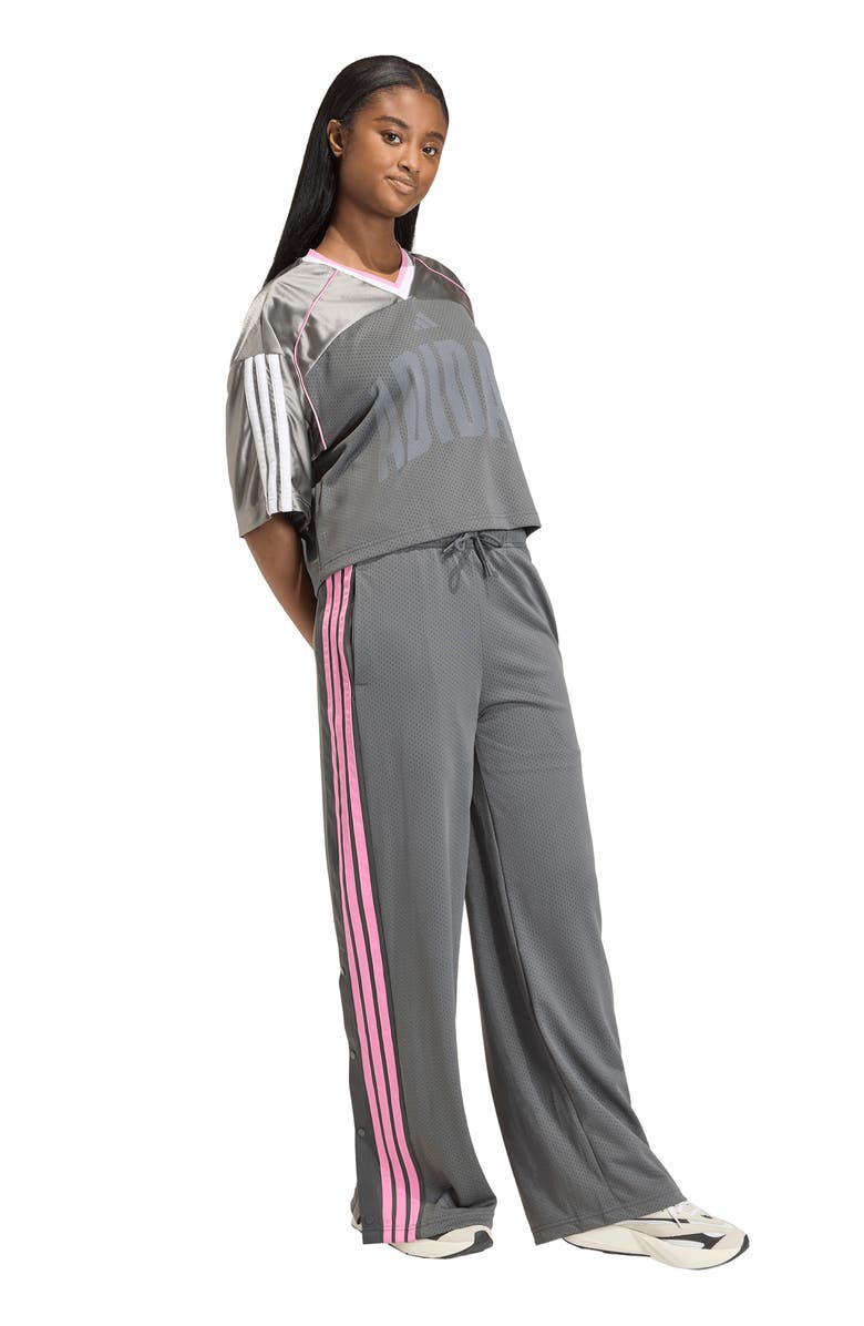 adidas Stadium Graphic Mesh T-Shirt, Alternate, color, Grey Six/ St Tropic Bloom