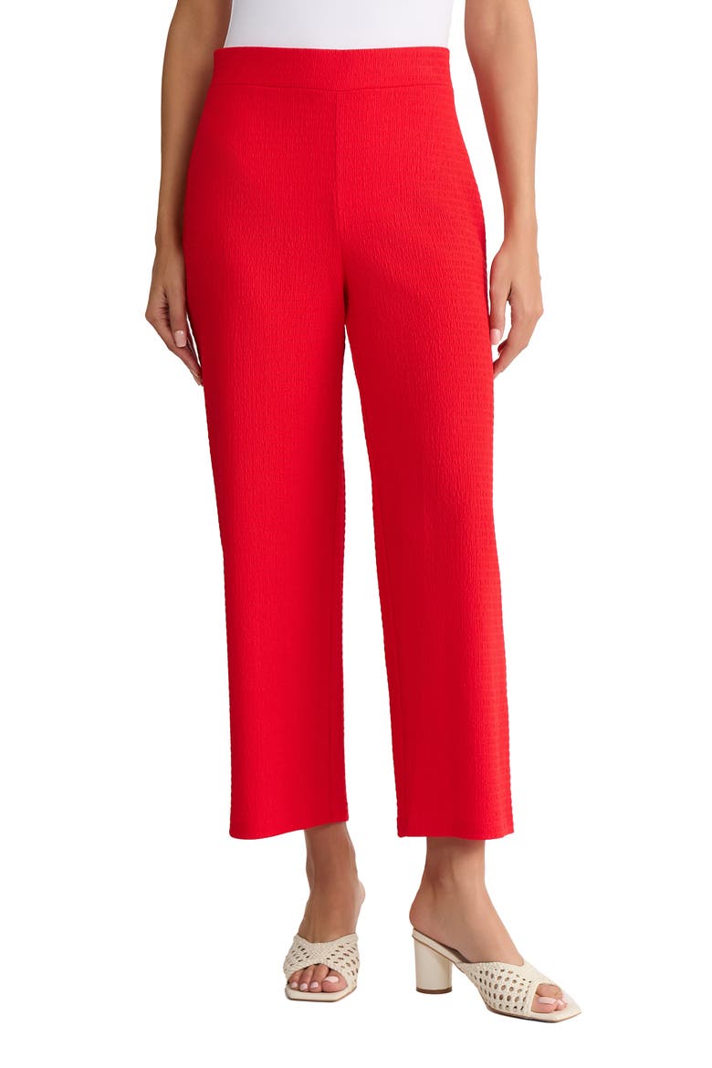 Texture Crop Pants, Main, color, ROUGE