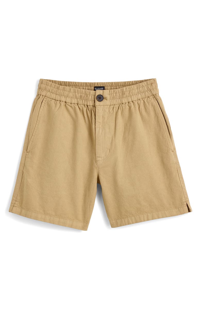 Madewell Everywear Cotton & Hemp Shorts, Alternate, color, Dune