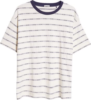 Bode Rec Jacquard Stripe Cotton Logo T-Shirt | Nordstrom