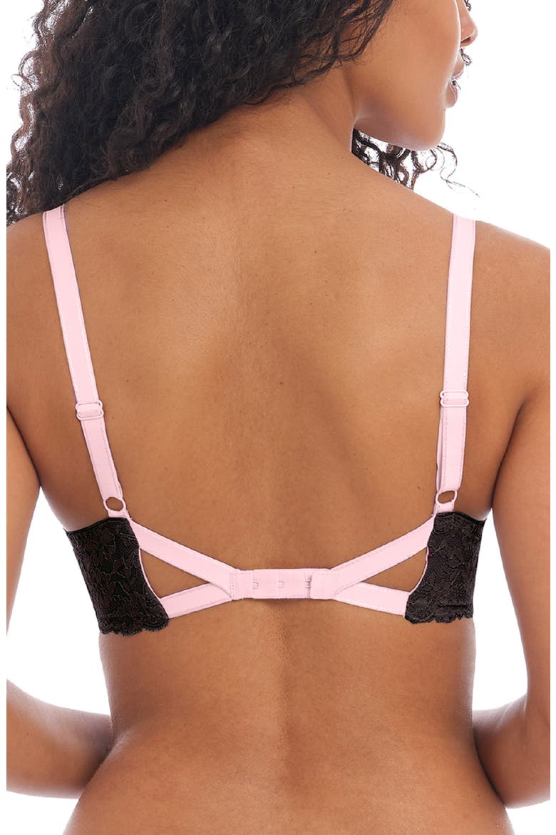 Offbeat Underwire Plunge Bra, Alternate, color, BLACK