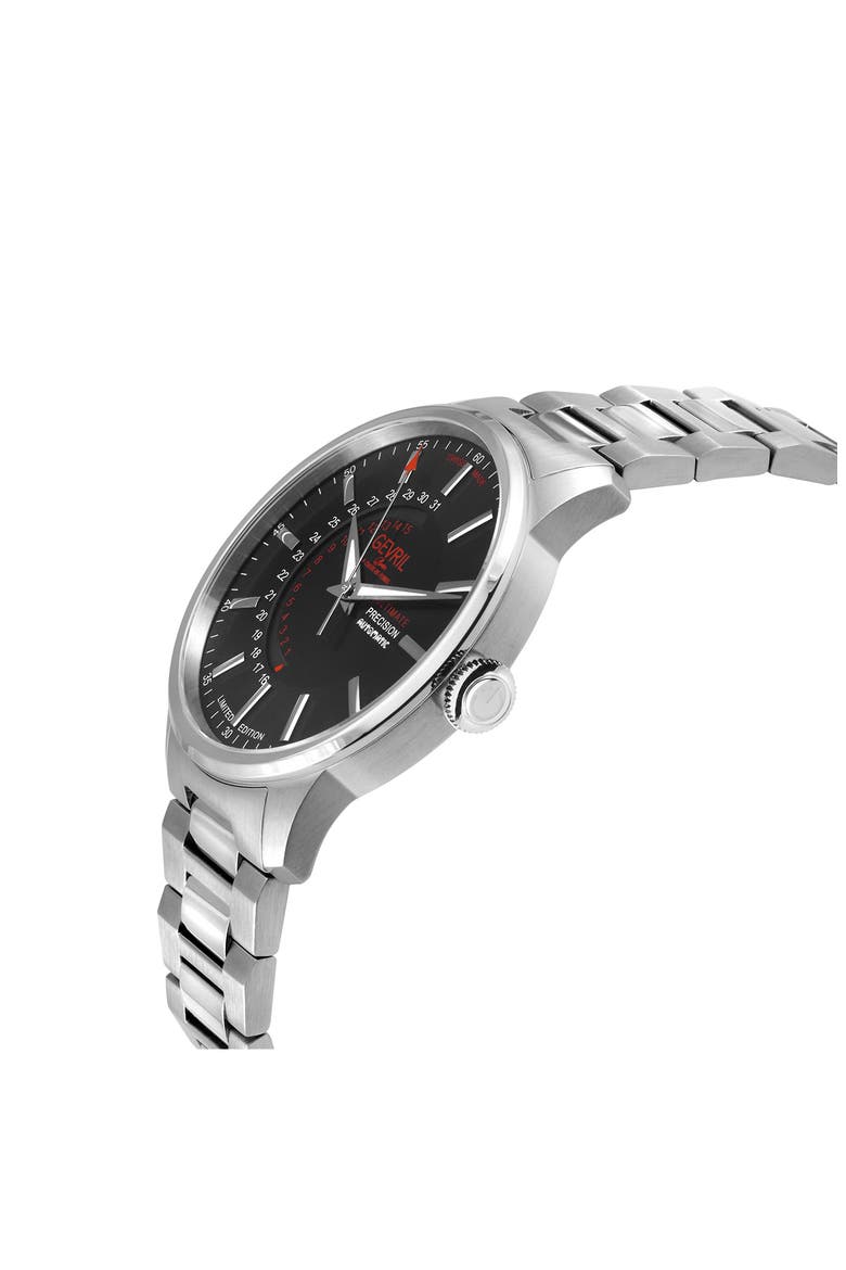 Guggenheim Swiss Automatic Bracelet Watch, 44mm, Alternate, color, SILVER