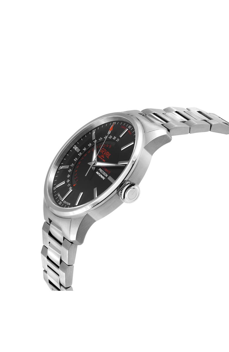 GEVRIL Guggenheim Swiss Automatic Bracelet Watch, 44mm, Alternate, color, Silver