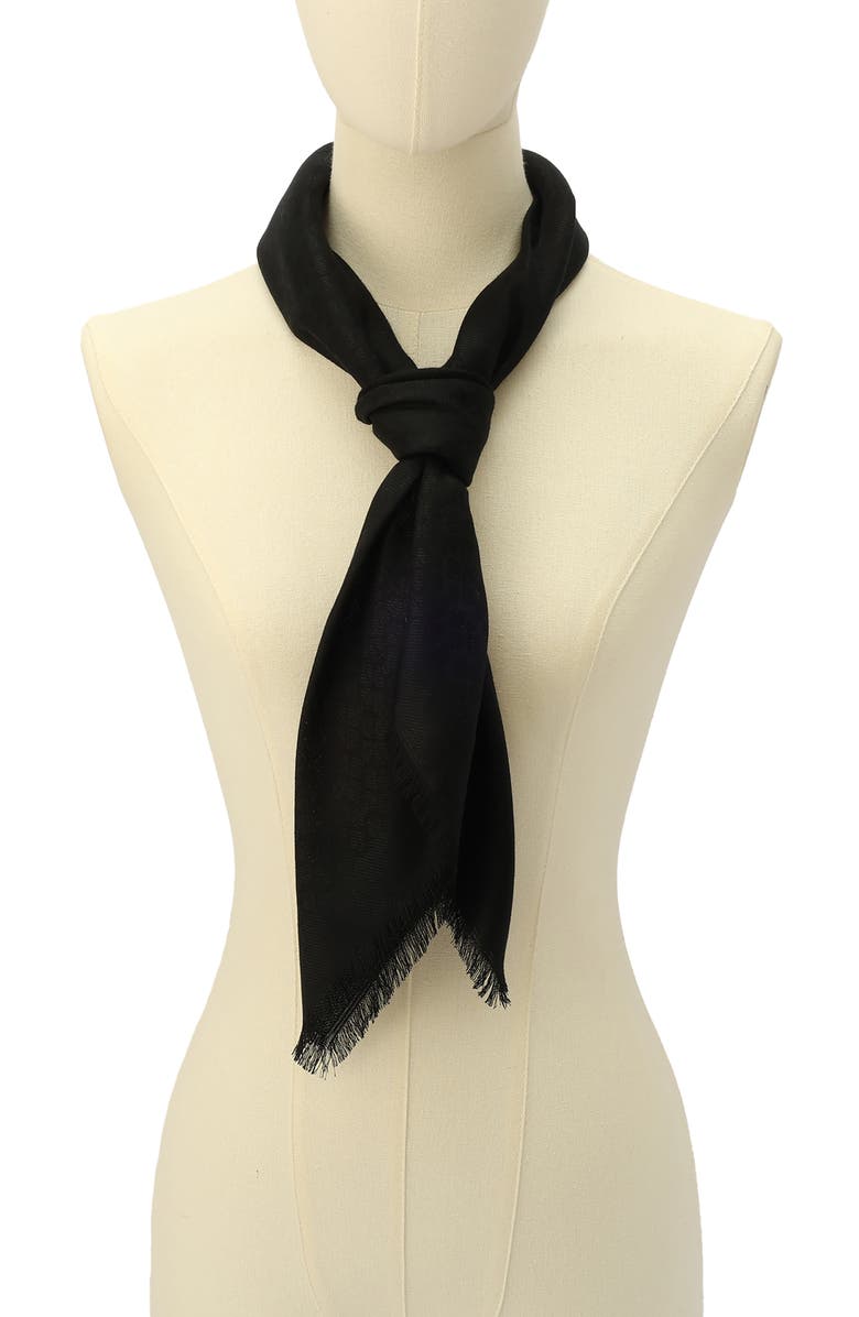 Kate Spade New York yarn-dye floral square scarf, Alternate, color, Black
