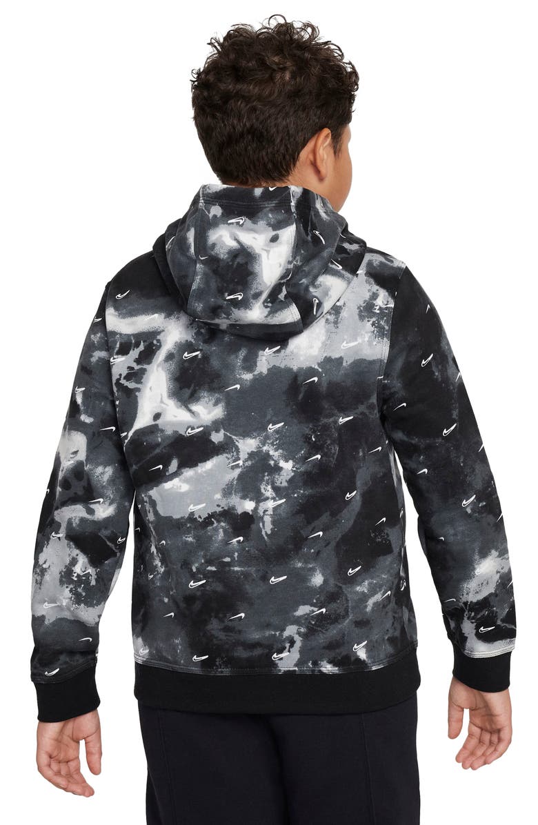 Nike Kids' Splash Dye Swoosh Graphic Hoodie, Alternate, color, 