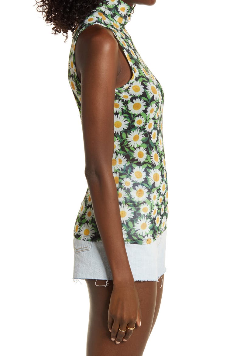 AFRM Holt Sleeveless Turtleneck Mesh Top, Alternate, color, SPRING DAISY