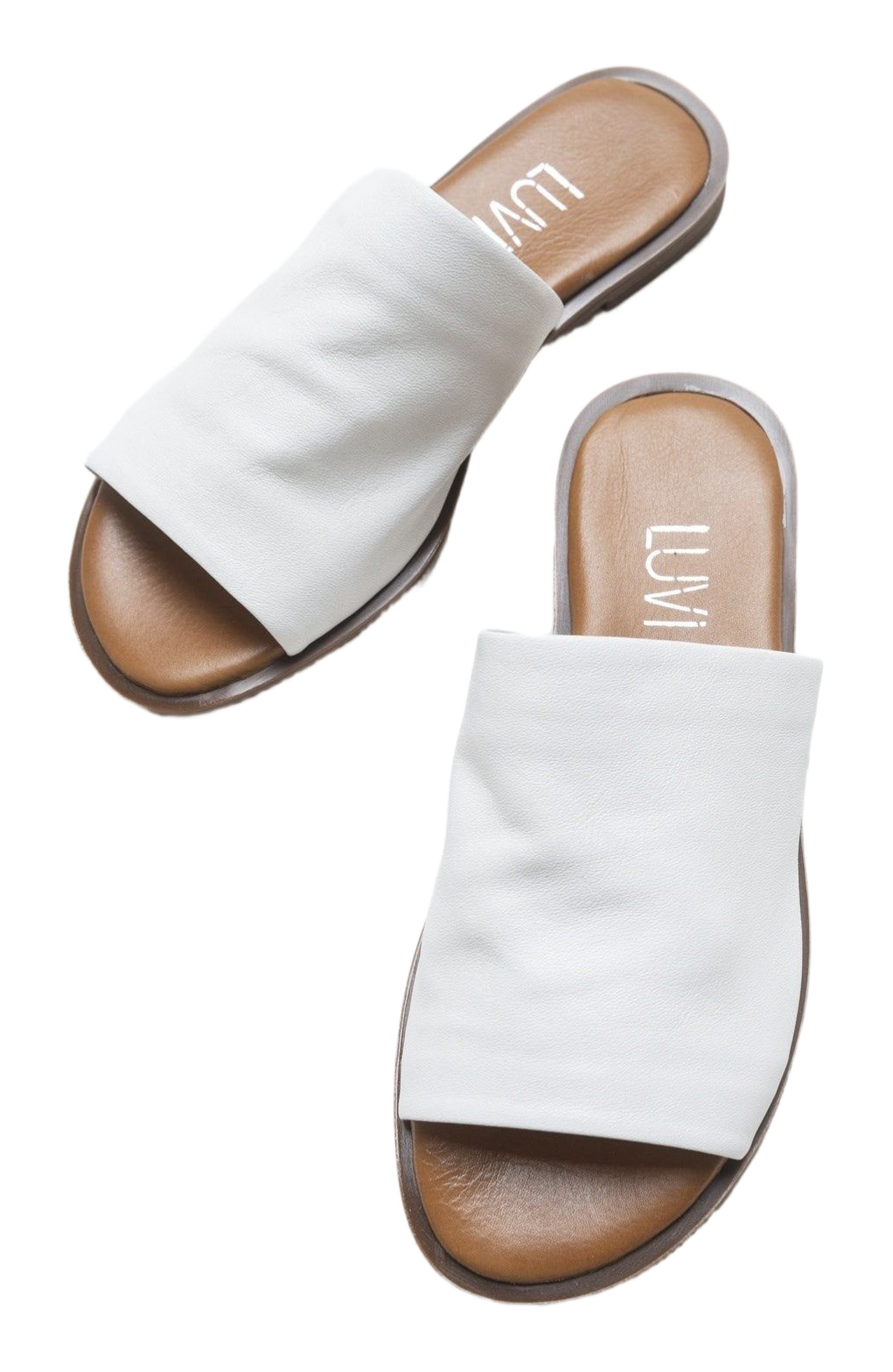 Clau Leather Sandal, Alternate, color, White Leather