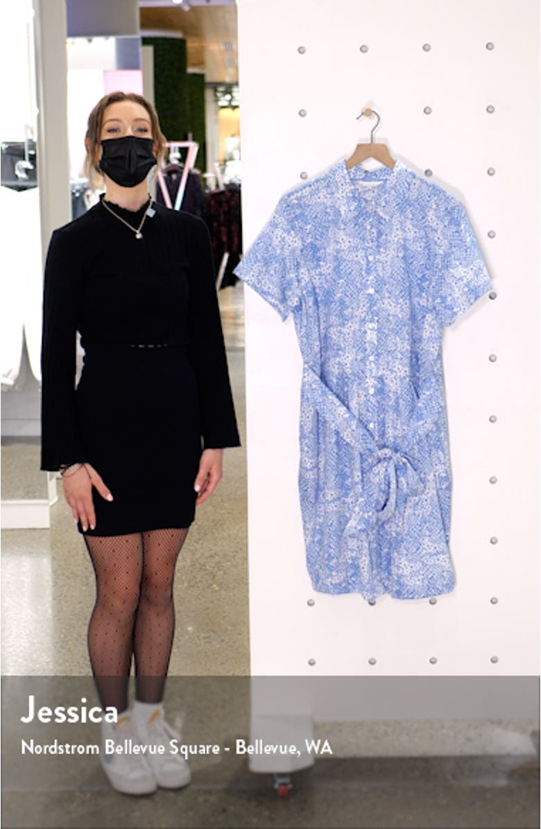 Vienna Python Print Non-Iron Cotton Sateen Shirtdress, sales video thumbnail