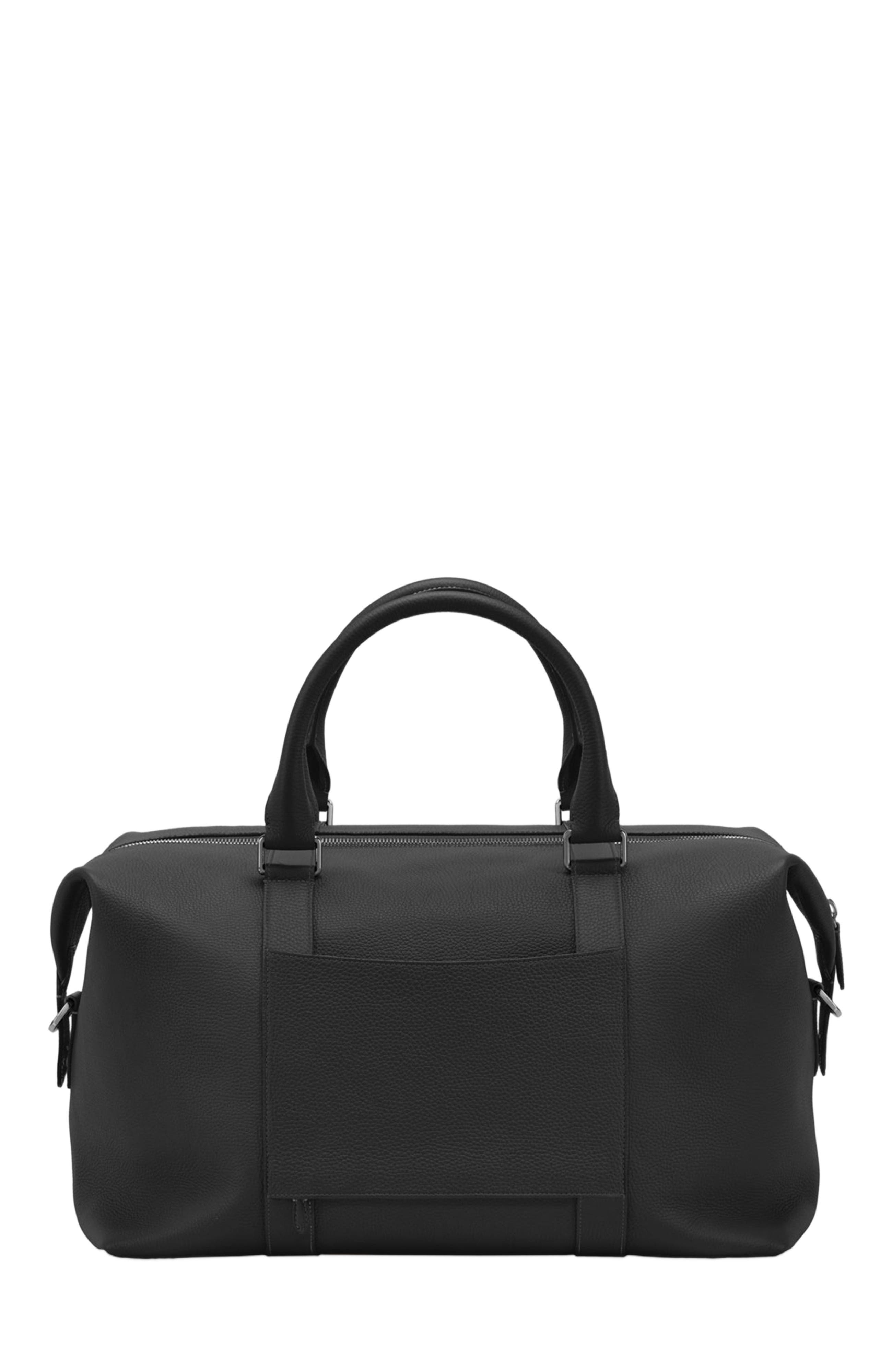 MAISON de SABRÉ Leather Duffle Bag, Alternate, color, Black Caviar