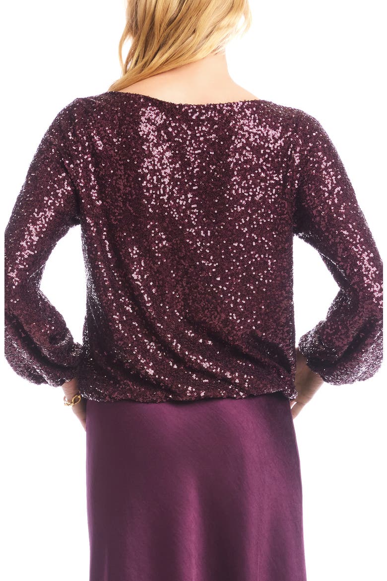 Sequin Boat Neck Top, Alternate, color, EGGPLANT