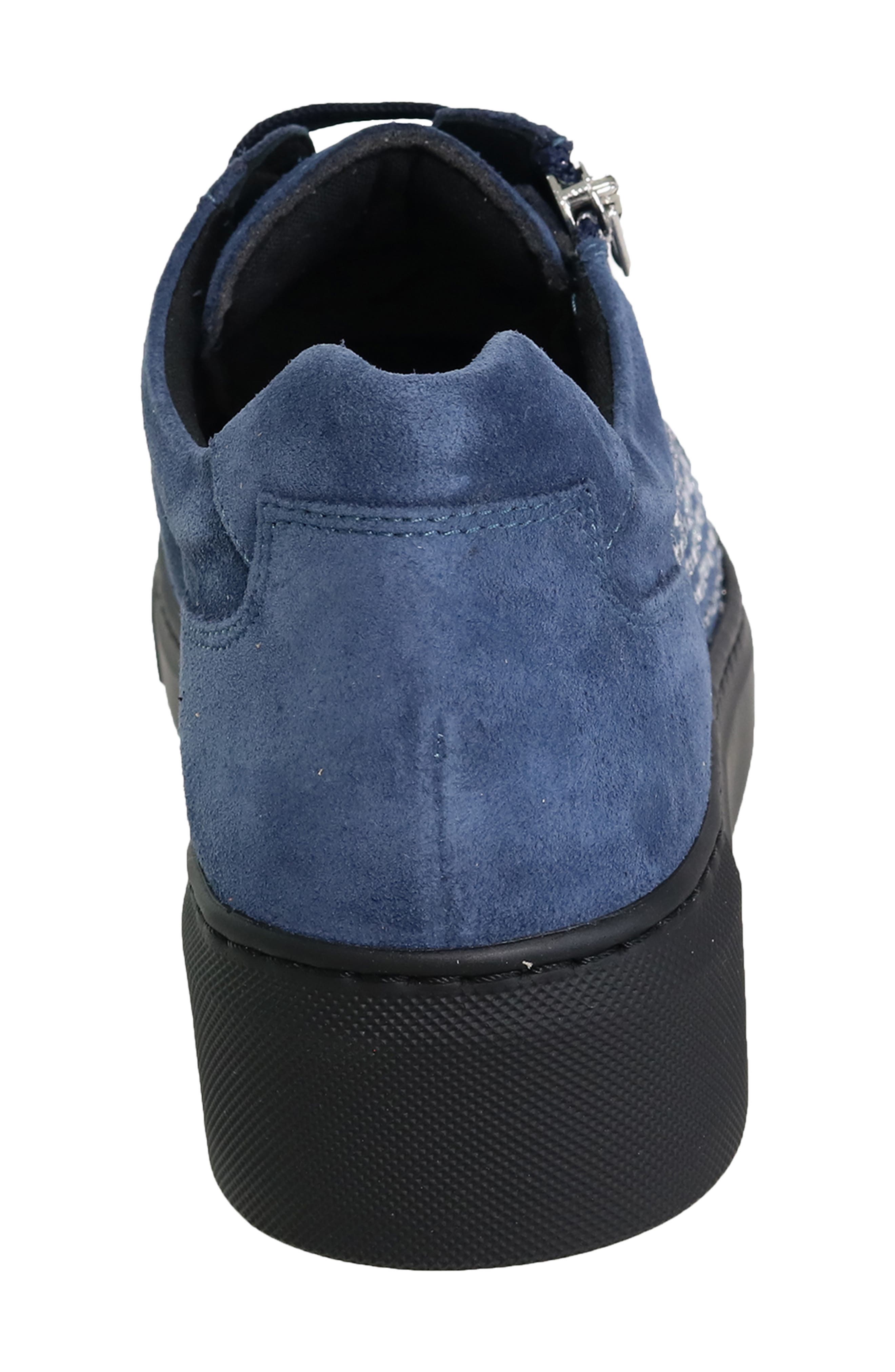 Perla Sneaker, Alternate, color, DENIM SUEDE