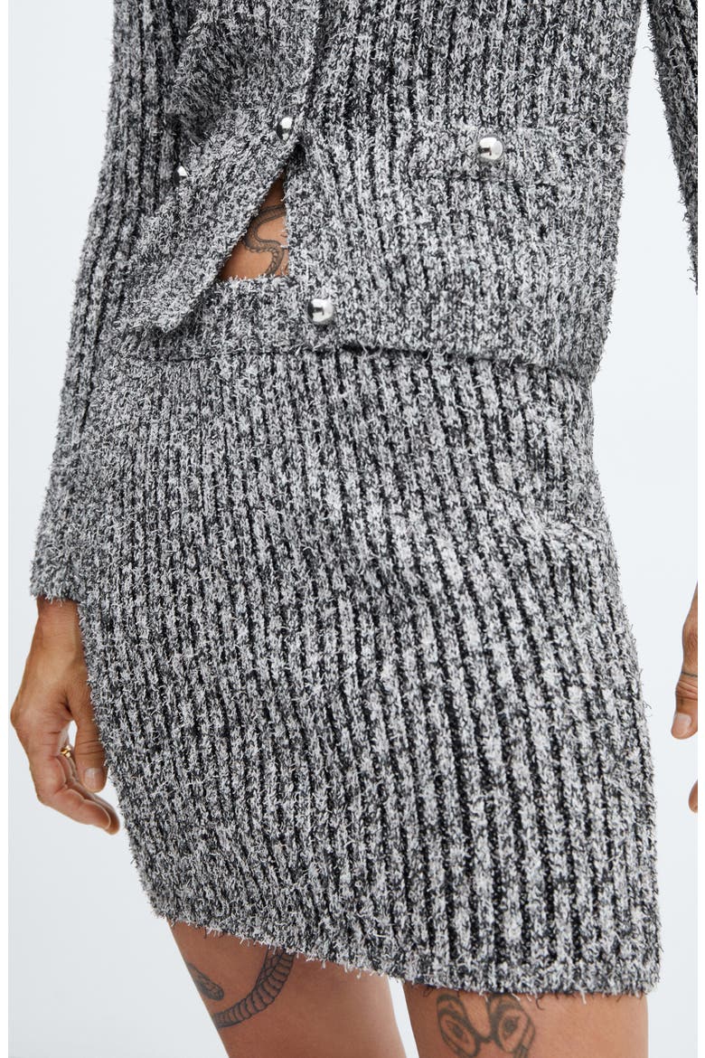 Rib Sweater Miniskirt, Alternate, color, BLACK