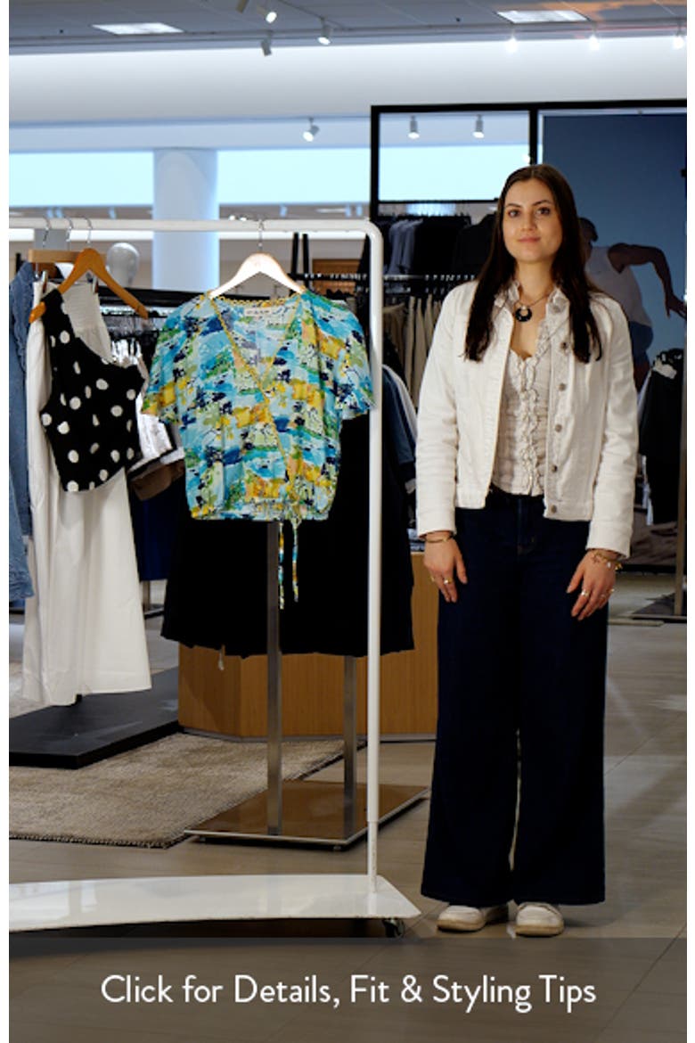Allover Print Faux Wrap Shirt video