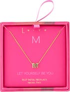 Leith Let Yourself Be You Bubble Initial Pendant Necklace