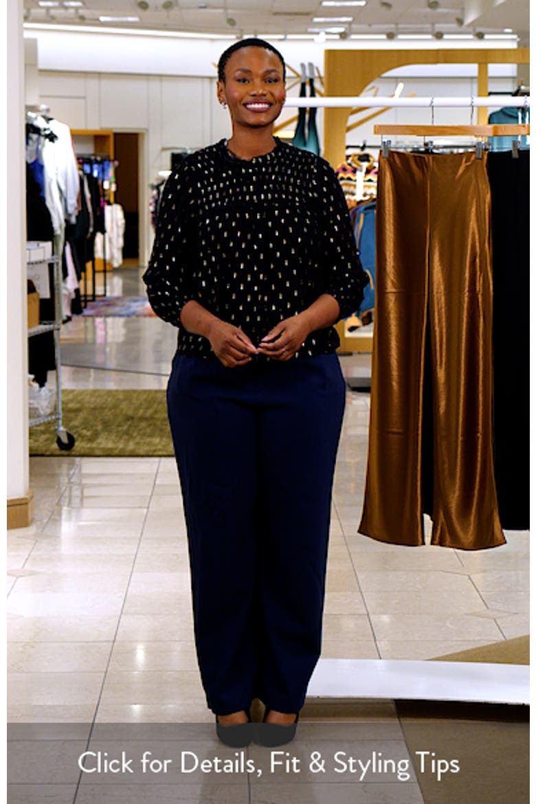 Smocked High Neck Long-Sleeve Top video