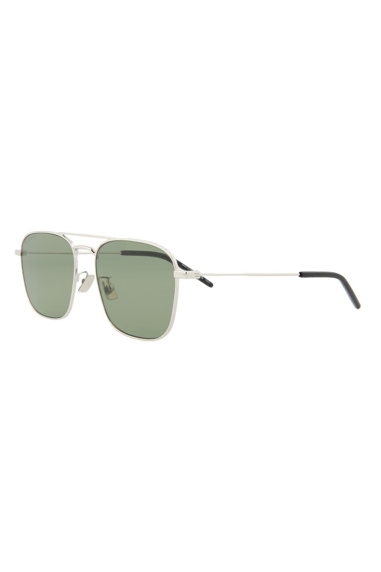 56mm Best Aviator Sunglasses, Alternate, color, SILVER SILVER GREEN