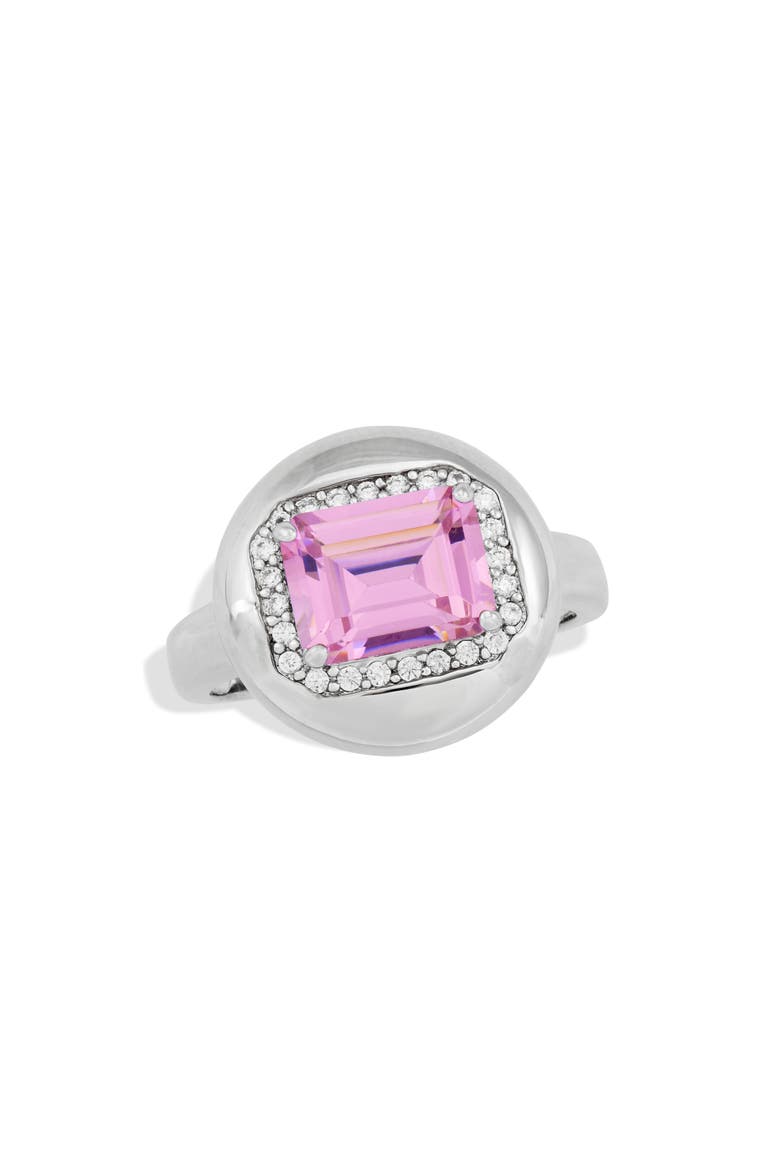 Puffy CZ Halo Ring, Main, color, WHITE
