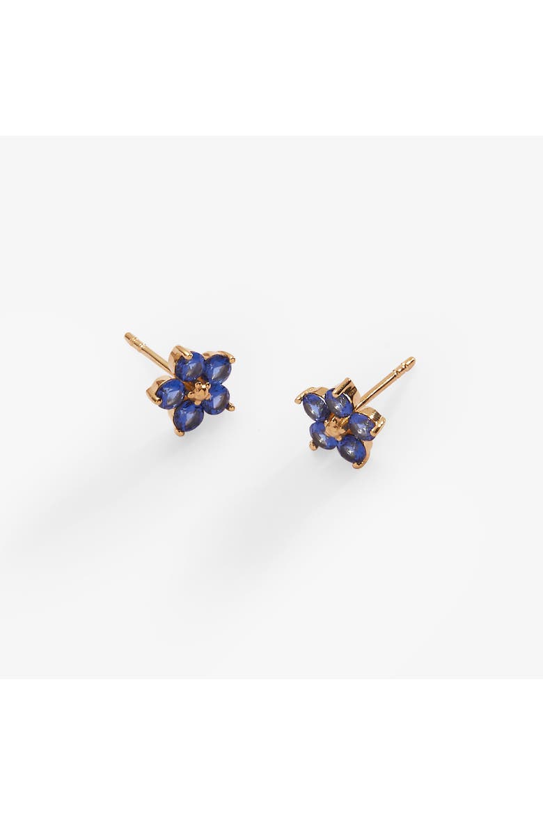 Crystal Forget-Me-Not Flower Earrings, Alternate, color, Gold