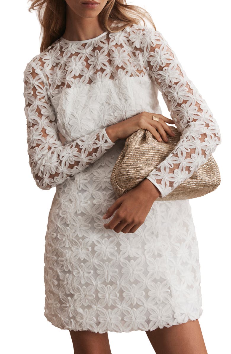 MINT VELVET Lace Hourglass Mini Dress, Alternate, color, 