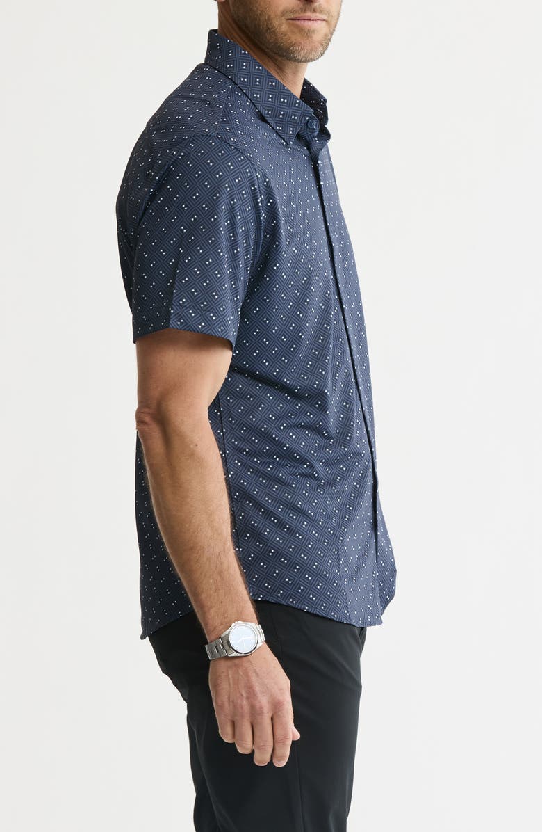 JACHS Performance Tech Button-Up Shirt, Alternate, color, Navy Geo