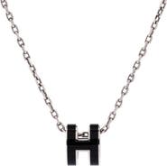 Pre-Owned Hermes Pop H Pendant Chain Necklace Metal and Enamel Mini