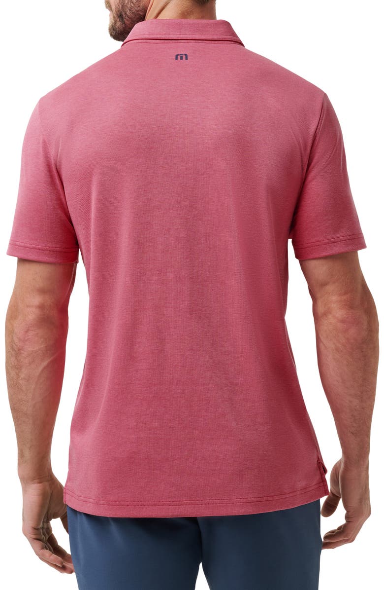 TravisMathew Final Call Chest Stripe Piqué Polo, Alternate, color, Rose Wine