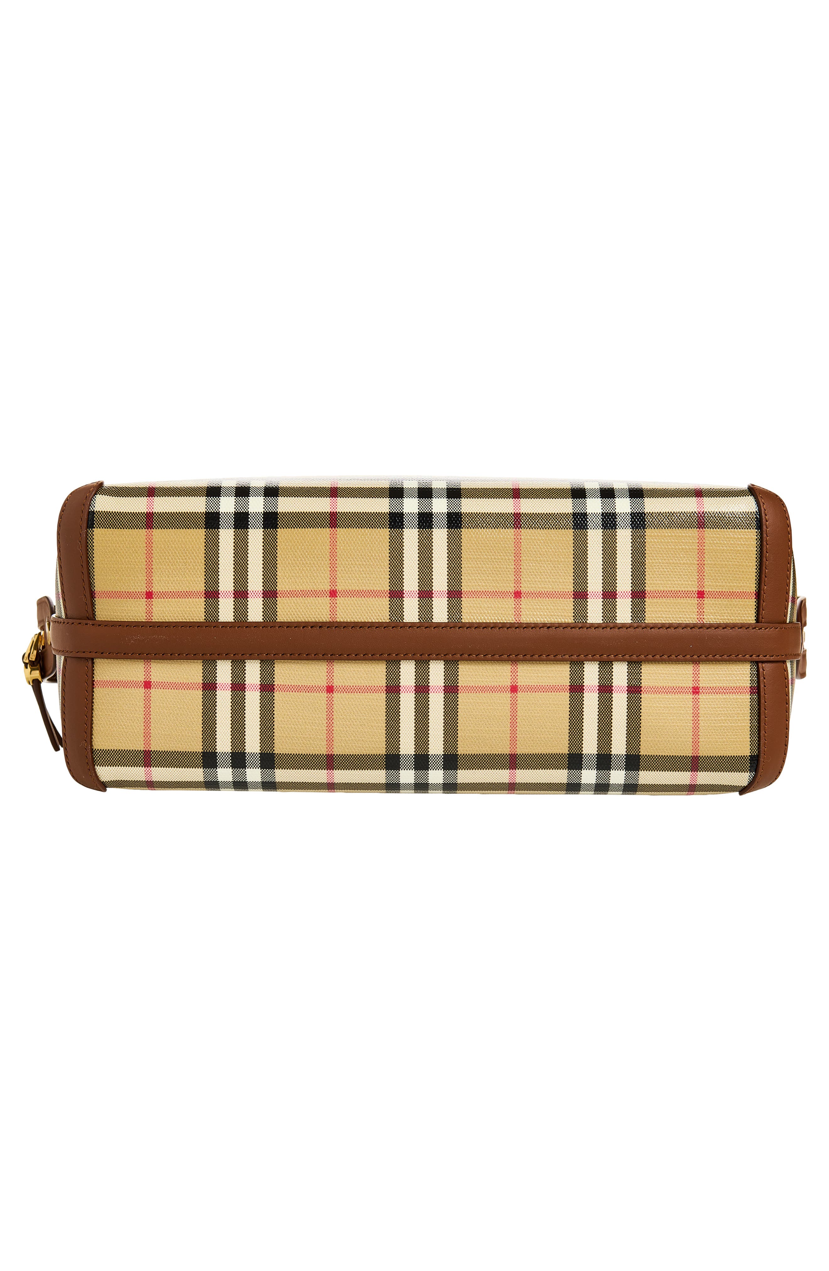 Burberry Small Check Coated Canvas Zip Tote, Alternate, color, Archive Beige