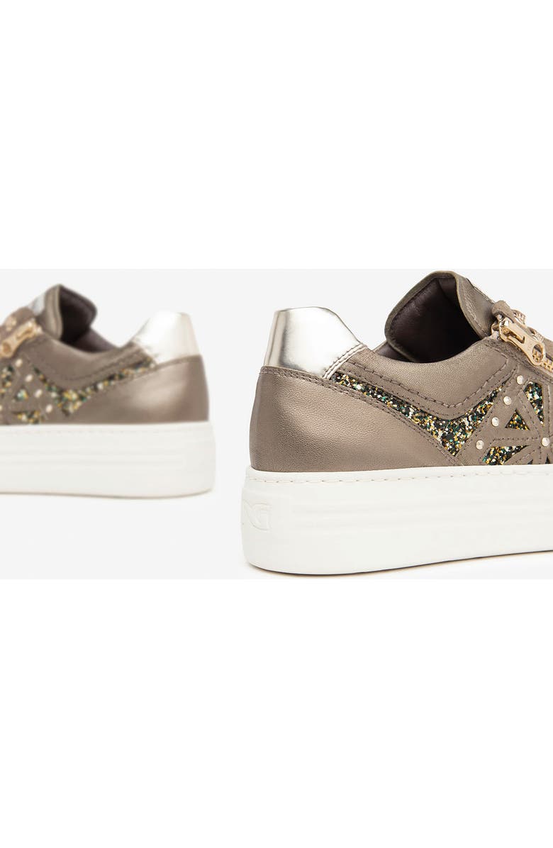 NeroGiardini Sparkle Side Zip Platform Sneaker, Alternate, color, Grey