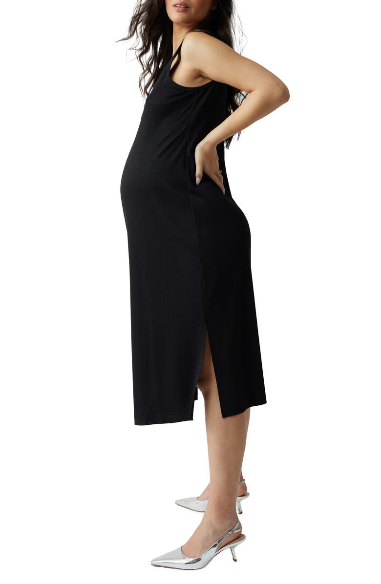 Ingrid & Isabel <sup>®</sup> Everywhere Midi Column Maternity Dress, Alternate, color, Black