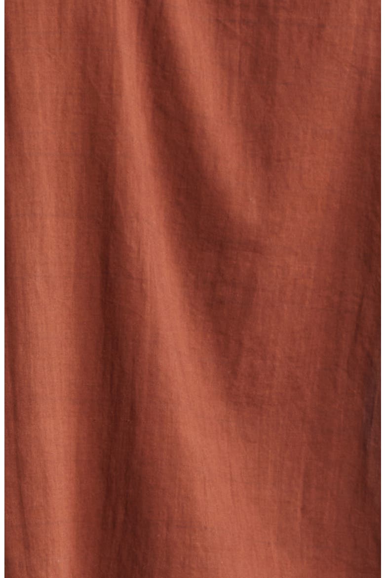 Harvest Floor Leaf Appliqué Camp Shirt, Alternate, color, AUBURN