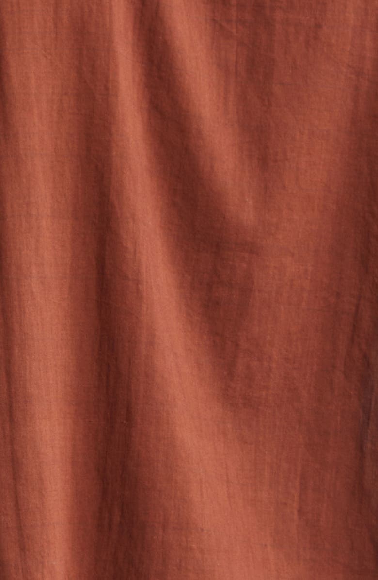 Bode Harvest Floor Leaf Appliqué Camp Shirt, Alternate, color, Auburn