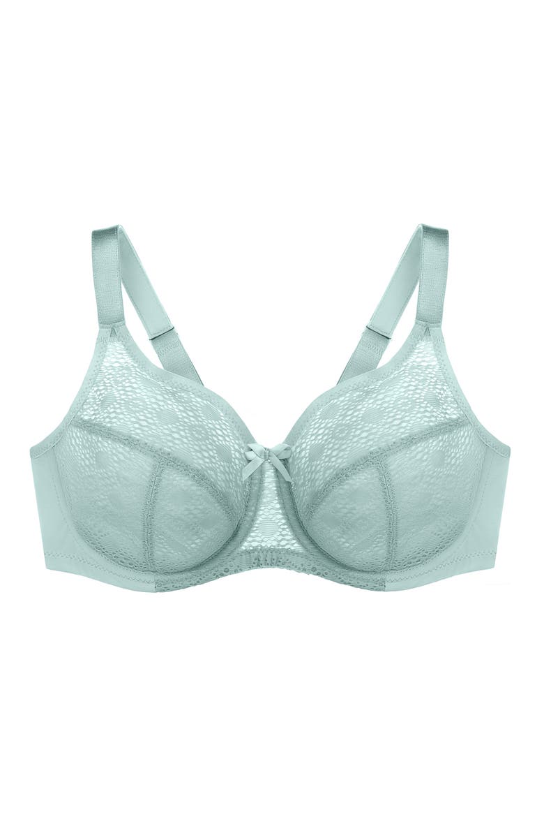 Full Figure Lace Underwire Bra, Alternate, color, JADE